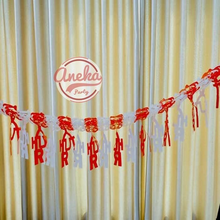 (Allthebest) GARLAND Kertas Hut RI / HIASAN HUT RI / DEKORASI HUT RI 17 agustus / banner garland
