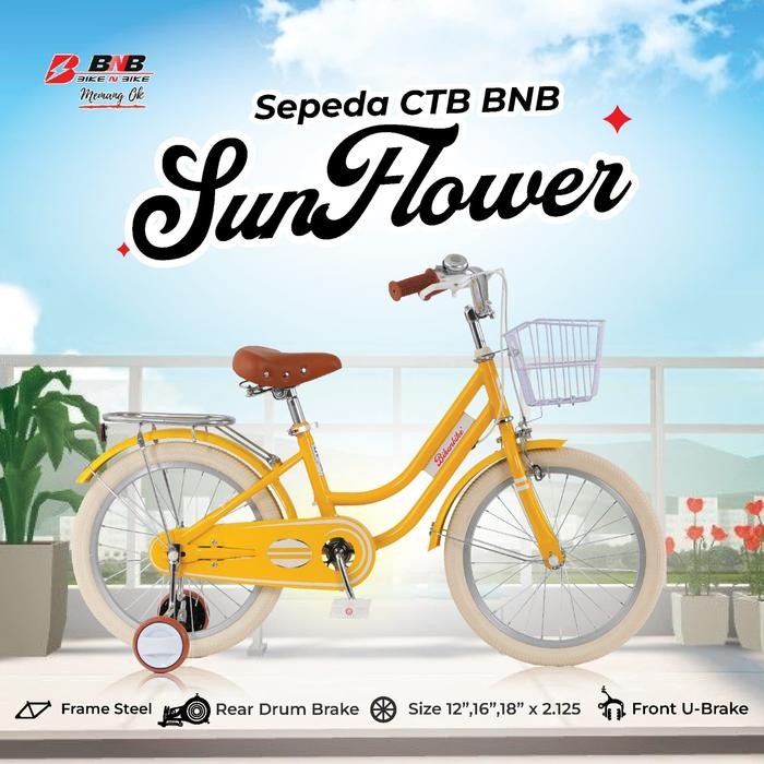 TERLARIS Sepeda Anak BNB 18 inch Sunflower READY STOCK