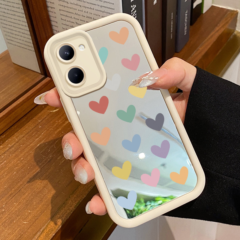 Casing Hp Realme C33 Case Cesing cermin Silikon HP Kasing cinta warna Morandi Casing ponsel Softcase