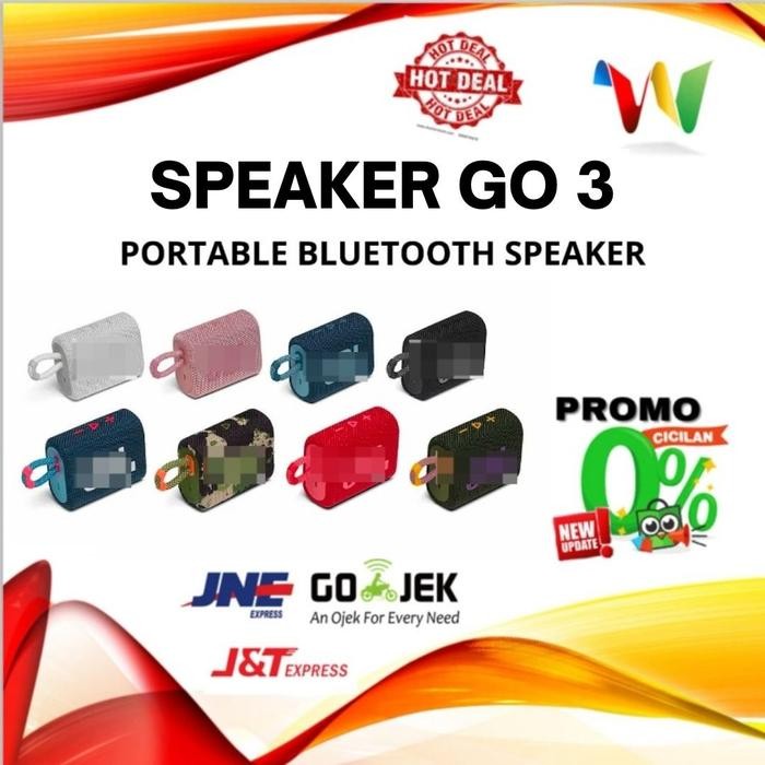 RESMI JBL Go 3 Original Portable Mini Speaker Bluetooth Black Wireless