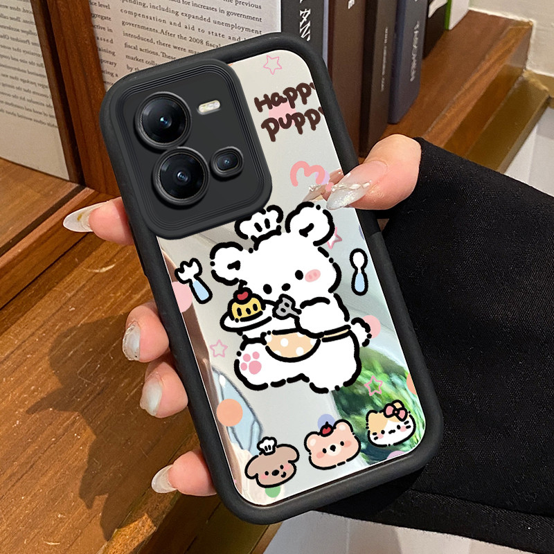 Casing Hp VIVO V25 5G VIVO V25E VIVO X80 Lite 5G Case Casing pola Babi dan kucing dan anjing Kasing 