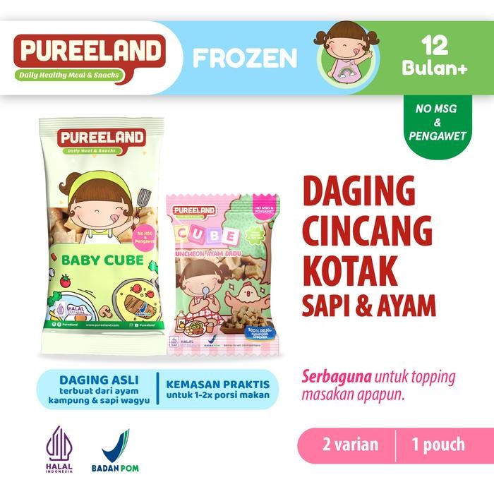 Pureeland Daging Cincang Kotak / Baby Cube / MPASI Bayi Organik