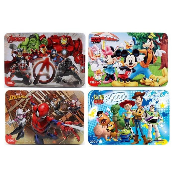 JIGSAW PUZZLE KALENG DISNEY 200 PCS MAINAN EDUKASI SENSORIK QUALITY