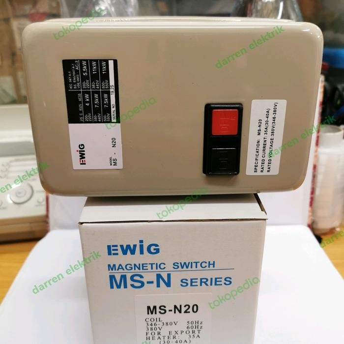 Ready stok magnetik stater ewig MSN20PM 380v 30-40amper