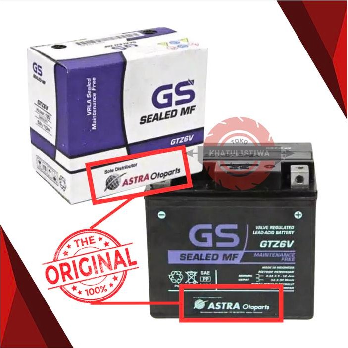 Langsung Kirim  AKI KERING GS ASTRA GTZ6V VARIO 125/150/fu CBR 150R AKI GS ORIGINAL