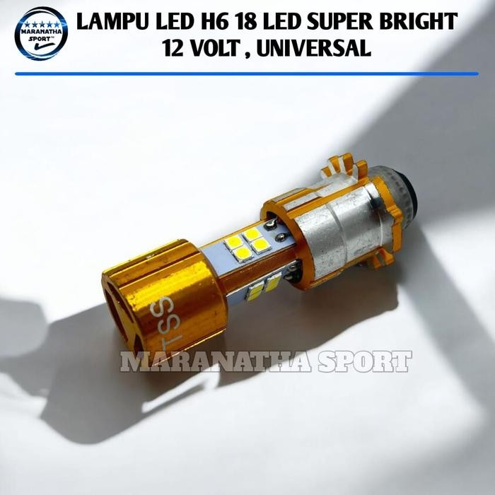 LAMPU BOHLAM LED MOTOR H6 3 SISI 12 LED lampu led motor ac dc BOHLAM H6 3 SISI 12 LED 18 WATT FLOWER