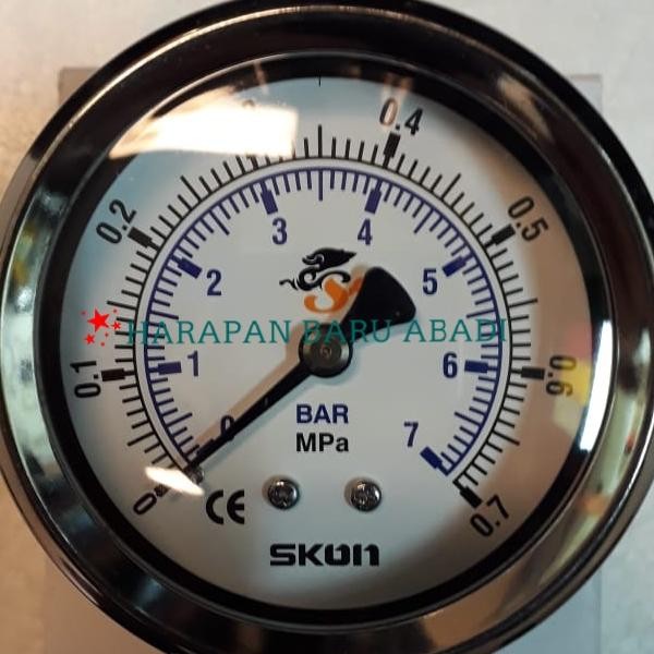Pressure Gauge Payung Skon 4" 0.7 Mpa 7 Bar Ss Brass