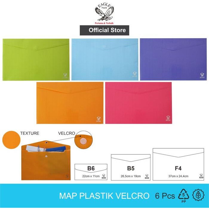 

DISKON Map Plastik Kancing OpaVelcro B6-F4 / Map Plastik / Map / Map File / File Folder / Smart