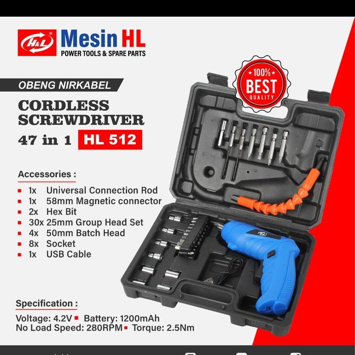 Boosch Ryu - H&L 3.6 Cordless Screwdriver Bor Obeng Kecil Baterai Usb / Hl512