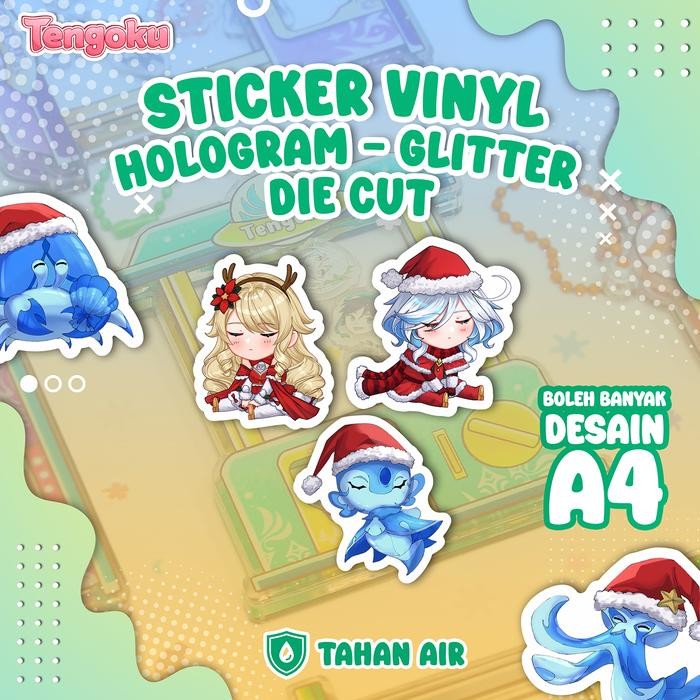 (Per A4) Custom Stiker Glitter Hologram