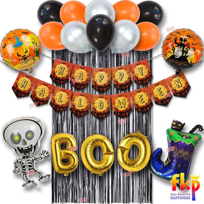 

Terlaris FUN KIDS PARTY Paket Dekorasi Halloween Tengkorak/ Set Balon Halloween SALE
