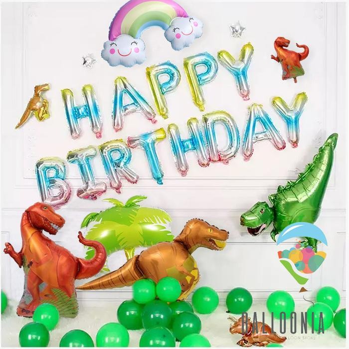

Terlaris SET Foil Balloon Birthday Dino Gradient Dekorasi Balon Ulang Tahun SALE