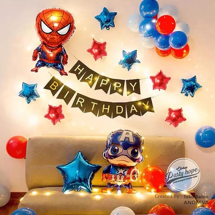 

Terlaris Paket Dekorasi Balon Ulang Tahun Happy Birthday avenger spiderman #3 SALE