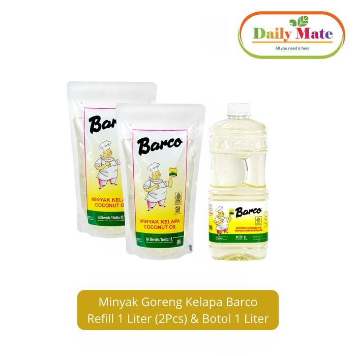 

Paket Minyak Goreng Kelapa Barco Pouch 1Ltr - 2pcs & Bottle 1Ltr