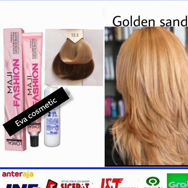 Terbaru Loreal Majifashion 12.3 Golden Sand Pewarna Rambut Ready