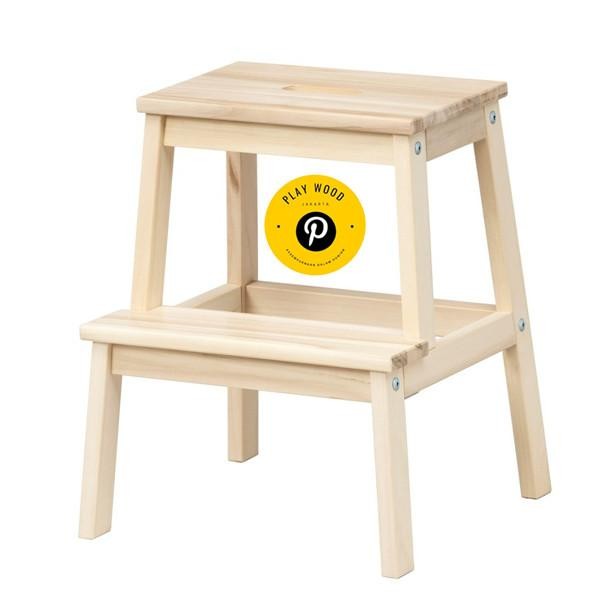 Bangku Kursi Tangga Kayu 2 Step kayu jati belanda Anak Dewasa 1 *