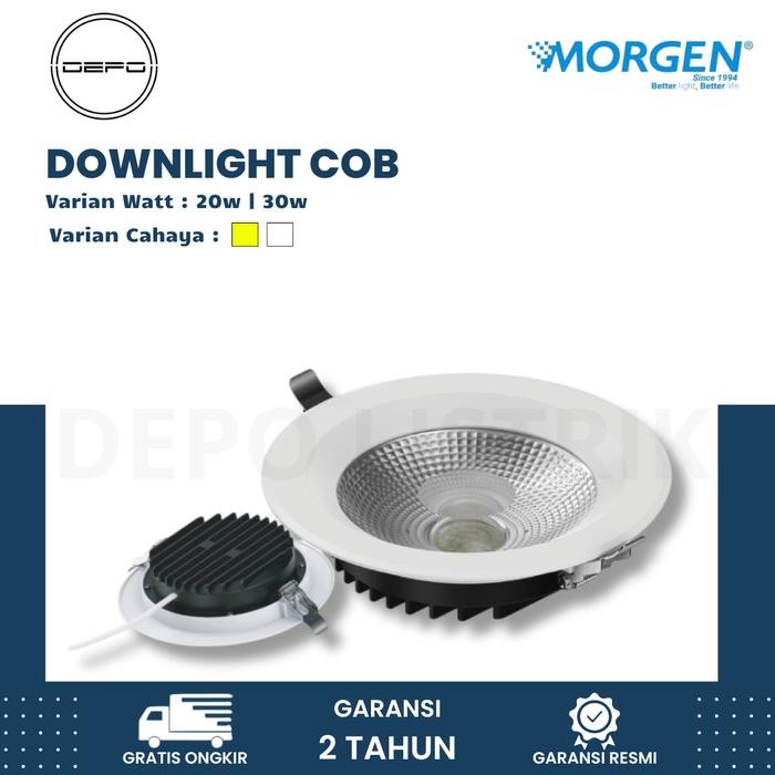 Morgen Led Downlight COB 20 watt 30 watt Lampu plafond