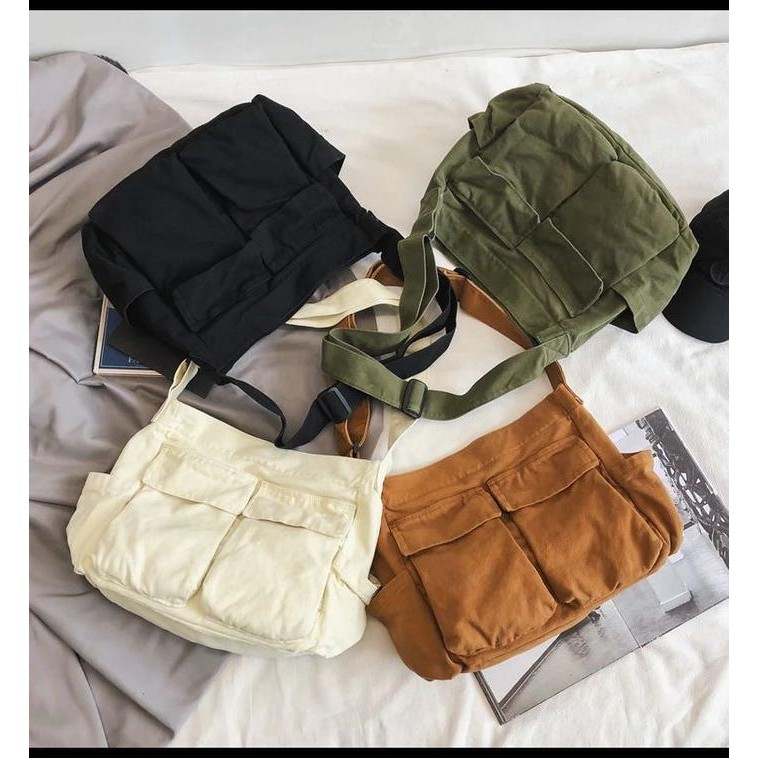 

EY239 Tokochi Tas Selempang Canvas Unisex Tas Selempang Canvas Korean Style DISKON