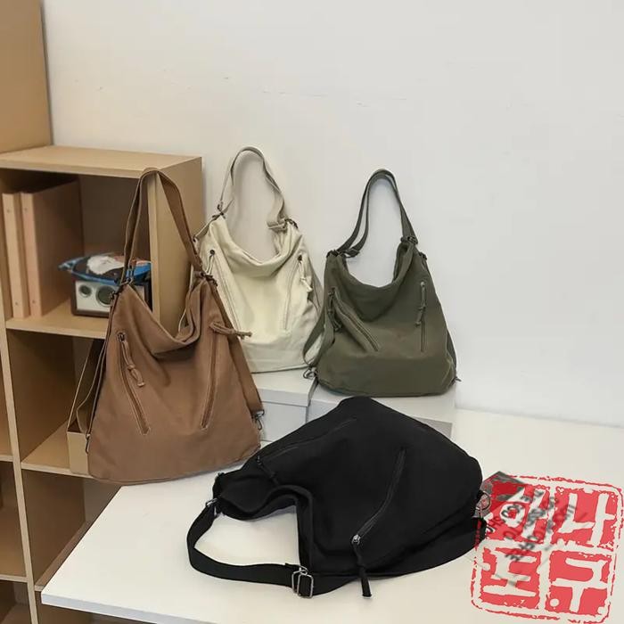 

PT462 [Beli Lokal] Satu Alat HOBO Unisex 2 in 1 Ransel + Tas Selempang Bahan Kanvas Tebal Premium