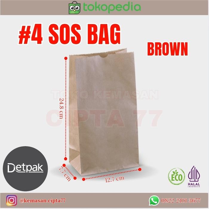 Paper Bag/Sos Bag (Food Grade) Detpak Brown Sale