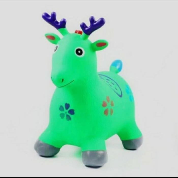 Mainan Anak Kuda Karet Tebal Music Animal Jumping Kuda Kudaan Karet