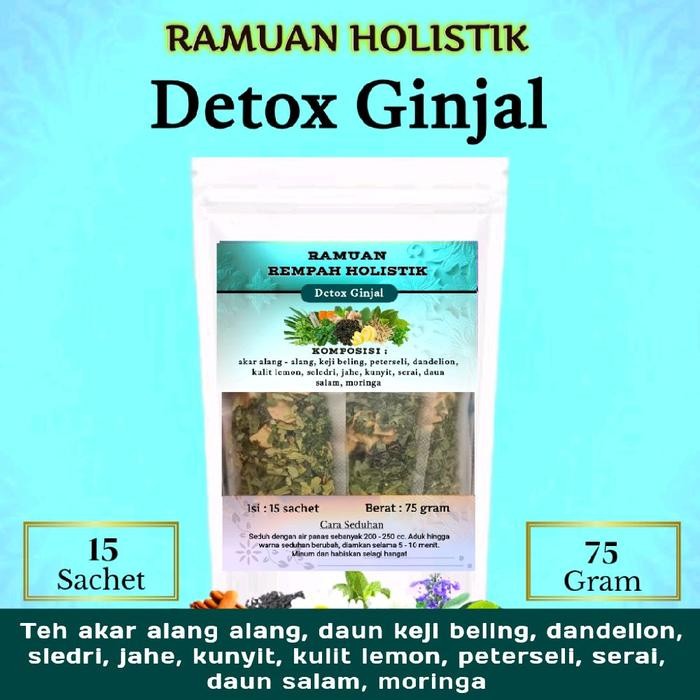 

Lecy.store2 Ramuan Holistik DETOX GINJAL Teh Celup akar Alang-Alang, keji beling, daun kumis kucing,