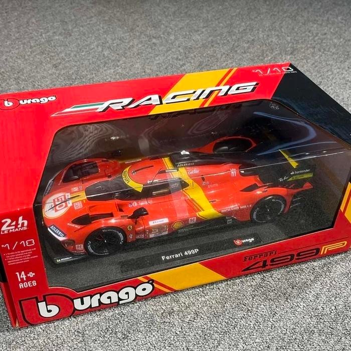 Diecast Mobil Bburago Hypercar Ferrari 499P Supercar Le Mans 1:18