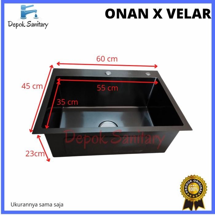 (Allthebest) Kitchen sink black 6045 valpra/ kitchen sink 6045 hitam/ kitchen sink
