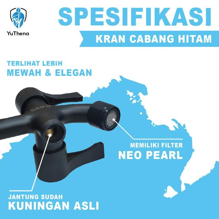KRAN CABANG HITAM KERAN CABANG KRAN SHOWER KAMAR MANDI KRAN SHOWER