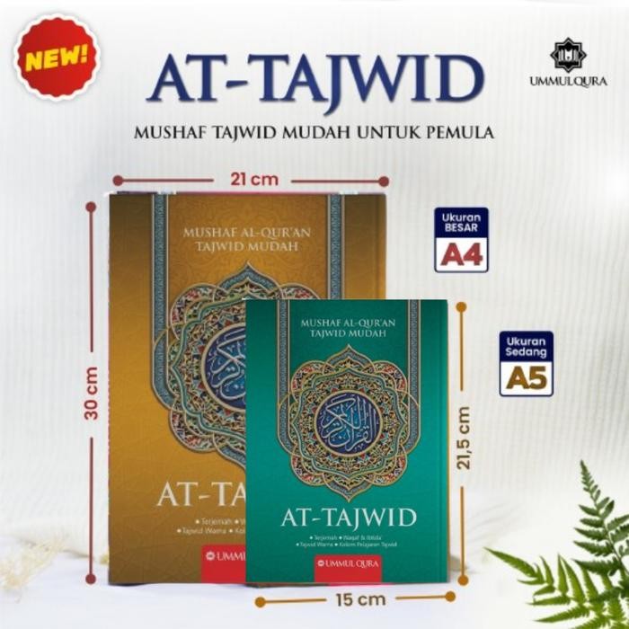 

SALE !!! MUSHAF AL-QURAN AT-TAJWID JUMBO A4 UMMUL QURA GOLD READYY