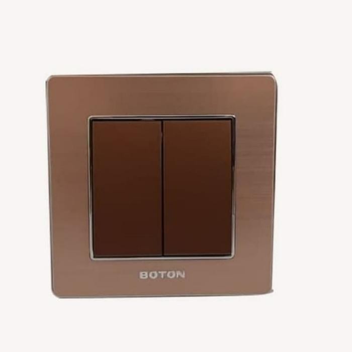 Saklar Seri K2 Dark Brown Boton Saklar Double Coklat Minimalis Boton