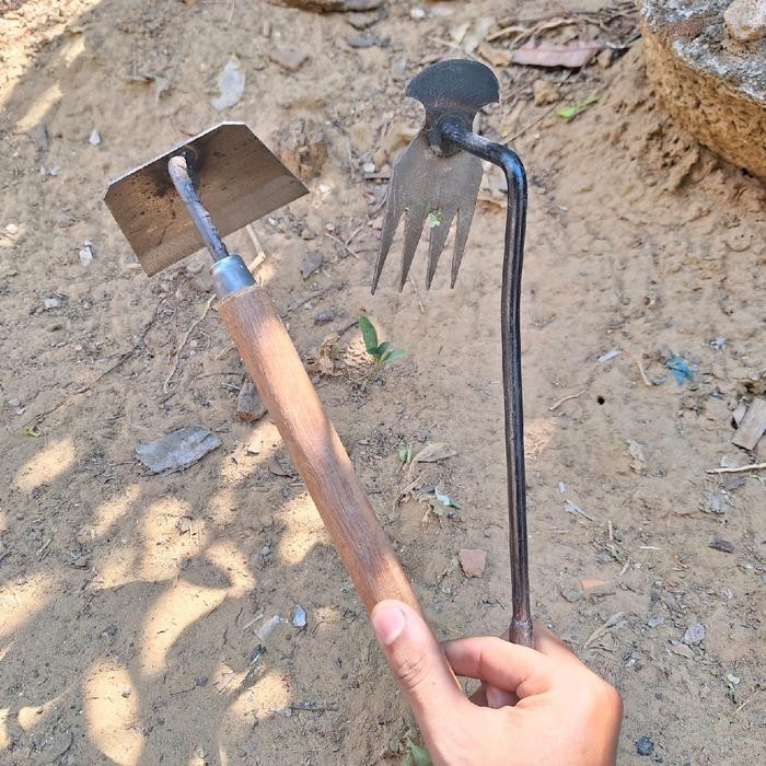 Paket cangkul rumput 2 pcs - cangkul rumput kecil garuk multifungsi murah - cangkul tanah kecil *