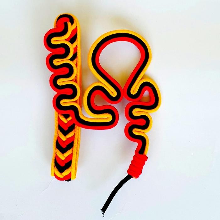 Tali Kur Tali Komando Pramuka Dengan Lekukan 3 Warna MERAH KUNING HITAM Aksess Pramuka *