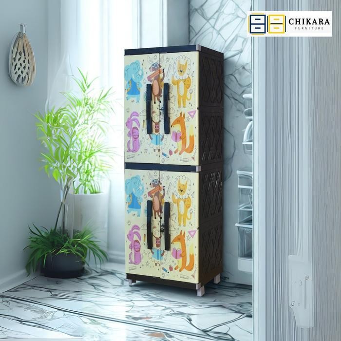 Sale terbaru CHIKARA Lemari Pakaian Plastik KINARA Lemari Kunci Lemari Susun Lemari Stiker Karakter