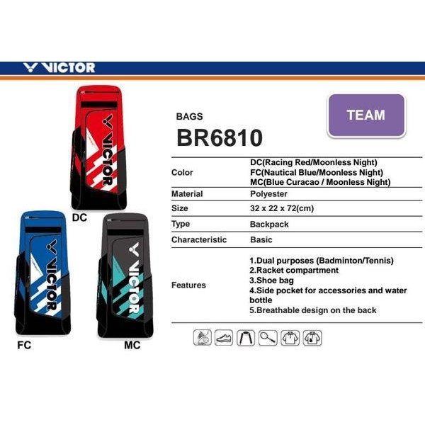 Promo Tas Ransel Raket Badminton Victor Br6810 / Br 6810 Original Terlaris Best Quality 100%