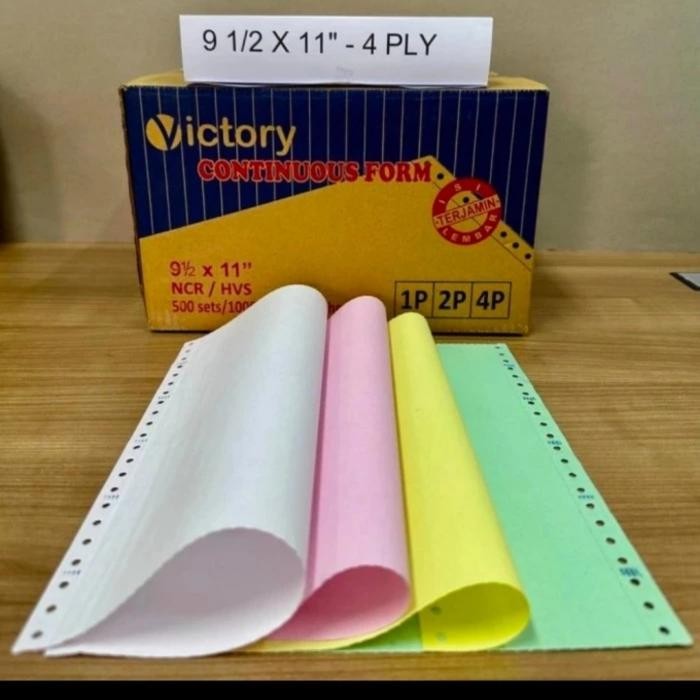 

continuous form 4 ply / kertas komputer 9,5 x 11/PMKH/ 500 shet
