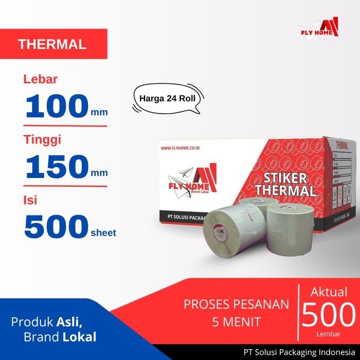 

Label Stiker Kertas Thermal 100mm Struk A6 100 x 150 - 500 Lmbr CARGO