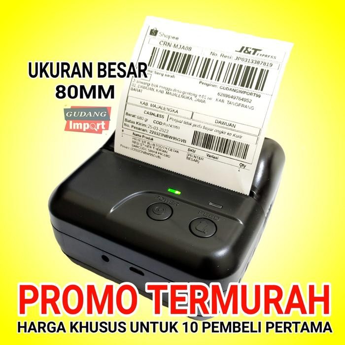 

PRINTER THERMAL BLUETTOTH 80MM CETAK RESI PENGIRIMAN STRUK KASIR