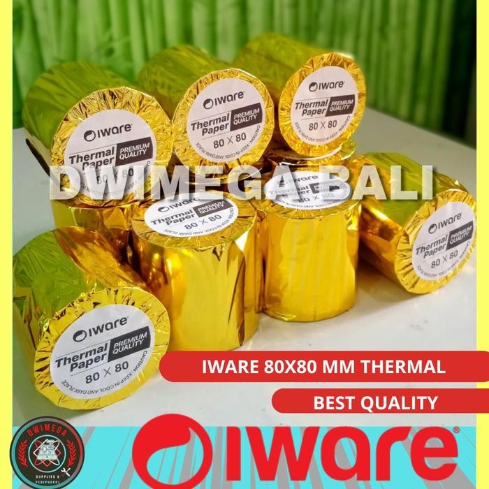 

KERTAS kasir THERMAL 80X80 MM/ KERTAS STRUK KASIR IWARE /MURAH/ 10 ROLL