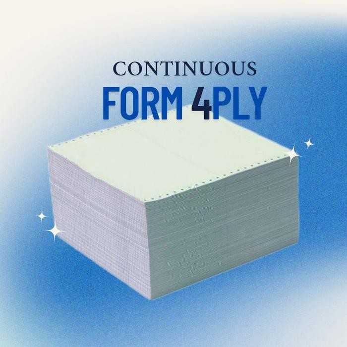 

CONTINUOUS FORM 4 PLY 9.5 X 11 atau 9.5 X 11/2 (bagi 2) i-Form Econo Kertas Stationery Paper