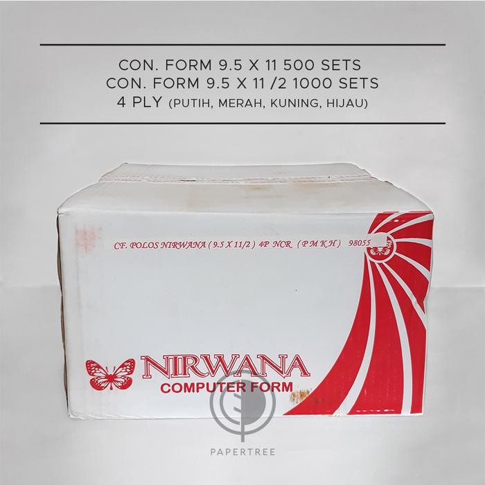 

CONTINUOUS FORM NIRWANA 4 PLY 9.5 x 11 atau 9.5 x 11 /2 (bagi 2)