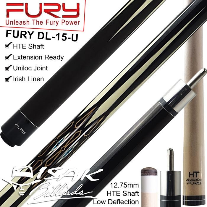 Fury DL-15 Maple Pool Cue - 13 mm - Billiard Stick Stik Biliar Bilyar