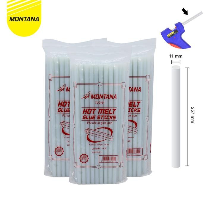 

Stok Baru MONTANA Glue Stick Refill Isi Lem Bakar Tembak 20 Watt Perekat Serbaguna TLG-01/Box