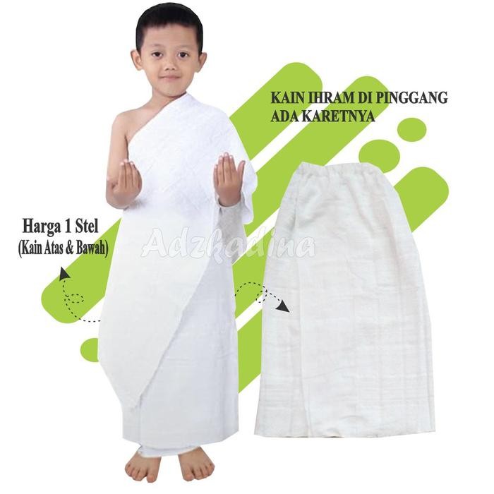 ASLI Kain Ihram Anak Instan Baju Ihram Anak Instan Kain Ihrom Muslim Anak Laki-laki READY STOCK