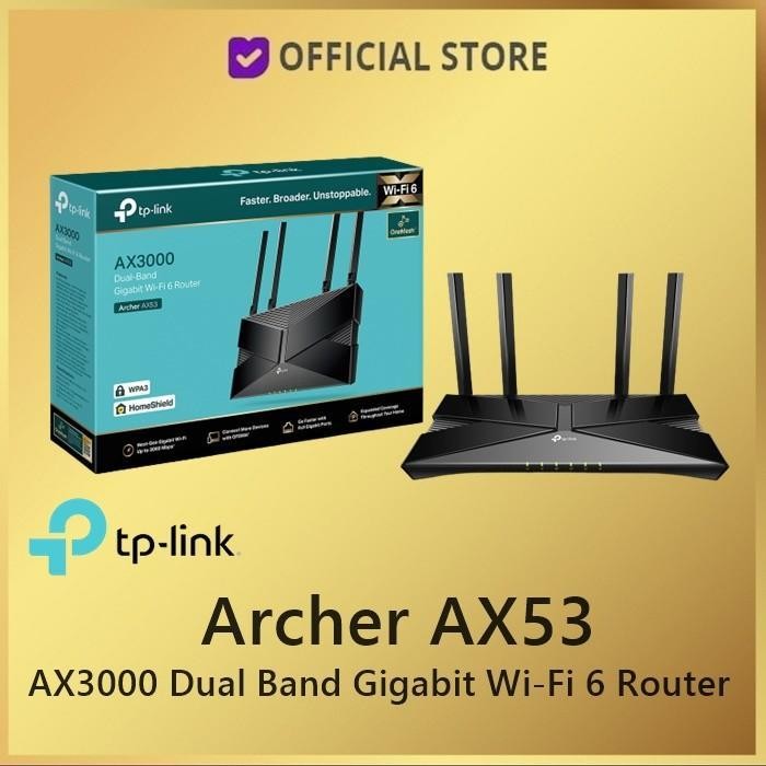 TPLINK ARCHER AX53 AX3000 GIGABIT WIFI6 WIRELESS ROUTER TP-LINK AX 50 TP LINK DEVICE MACHINE