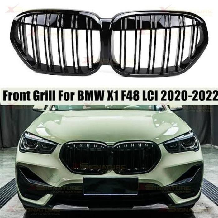 Grill Bmw X1 F48 Lci 2019-2022 X1M Slat Double Slate Black Gloss Grill Best Seller