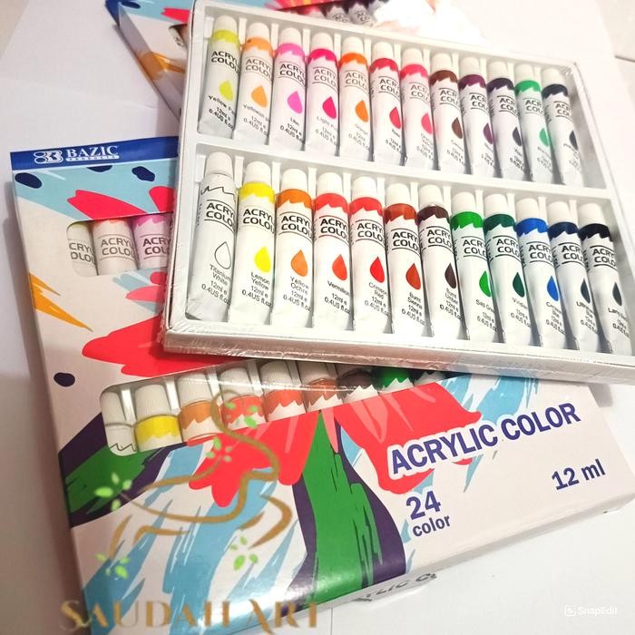 

Cat Akrilik/Acrylic 24 Warna 12Ml Bazic