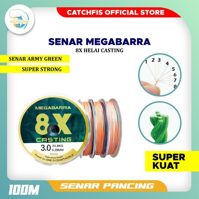 Exori Fishing - Tali Pancing Megabarra Japan Pe Nilon 8X 100M 8 Helai Strengthen 45,5Kg Premium