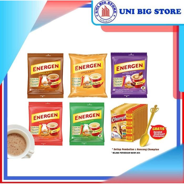 

(Allthebest) Energen Cereal Sereal Susu Vanila Jahe Coklat Kurma Kacang Hijau