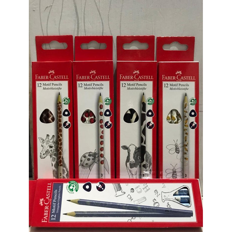 Faber Castell Pensil 2B Motif / Pensil karakter Faber Castell (1 Pack Isi 12pcs) *